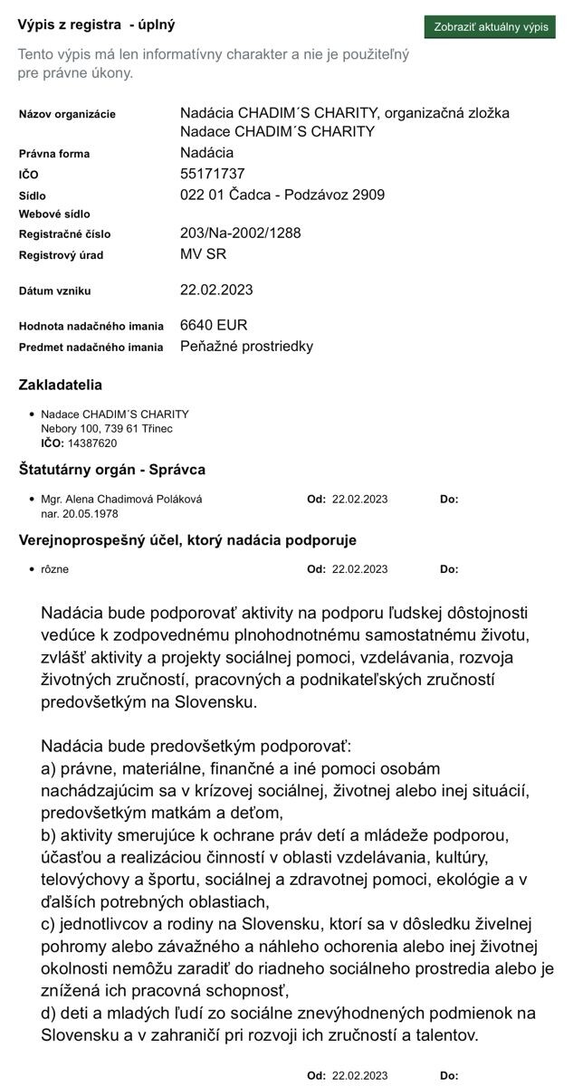 vypis z registra